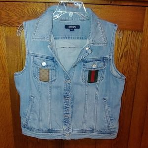 ONE OF A KIND Vest with authentic Gucci canvas-webbing